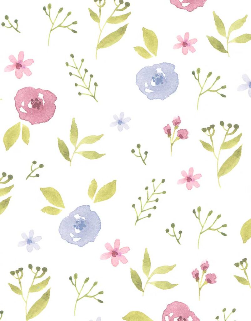 FLORES Y HOJAS PASTEL